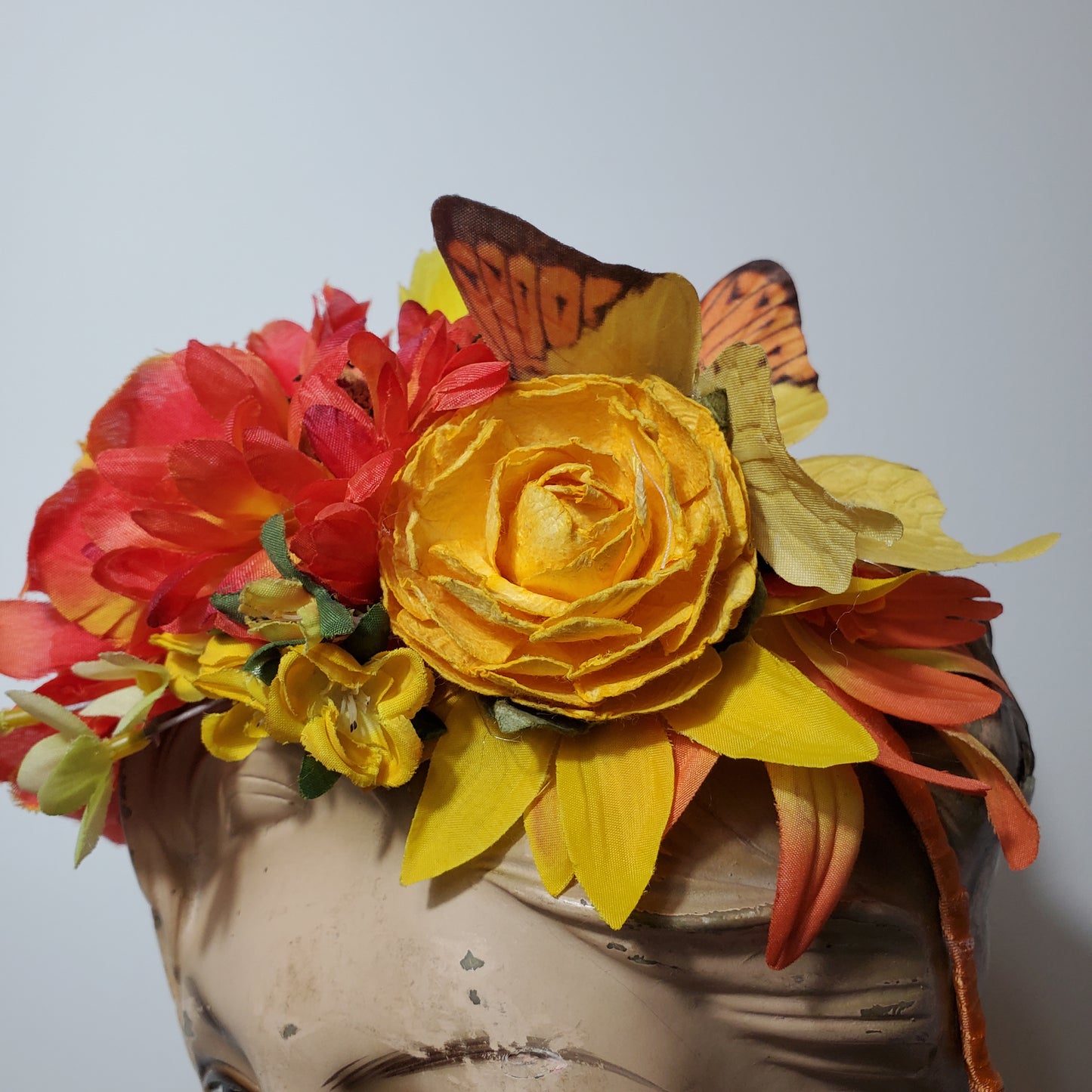Couronne fleur - orange