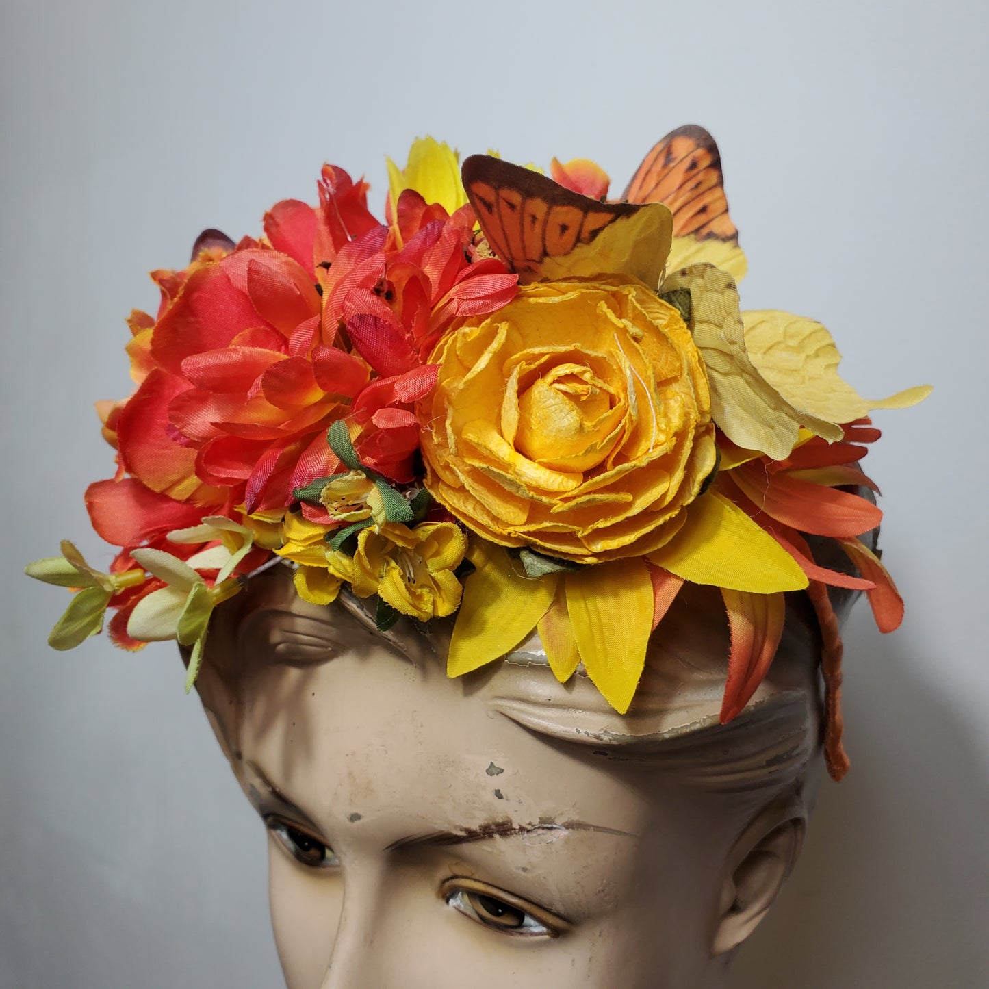 Couronne fleur - orange
