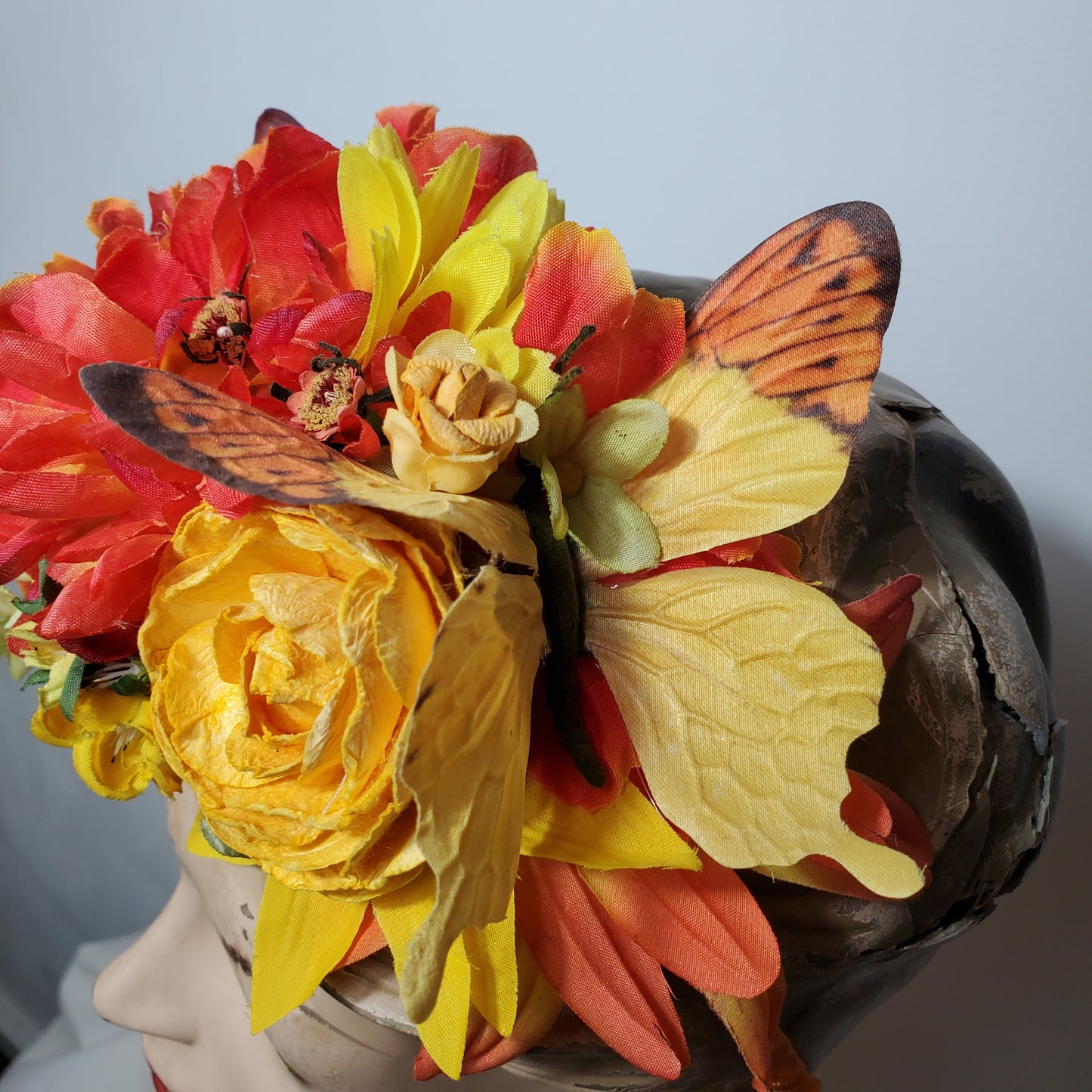 Couronne fleur - orange