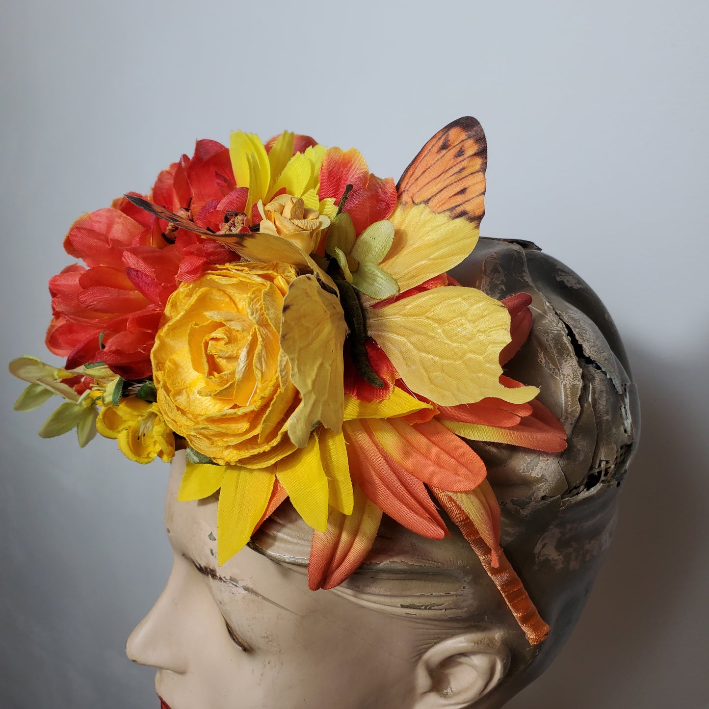 Couronne fleur - orange
