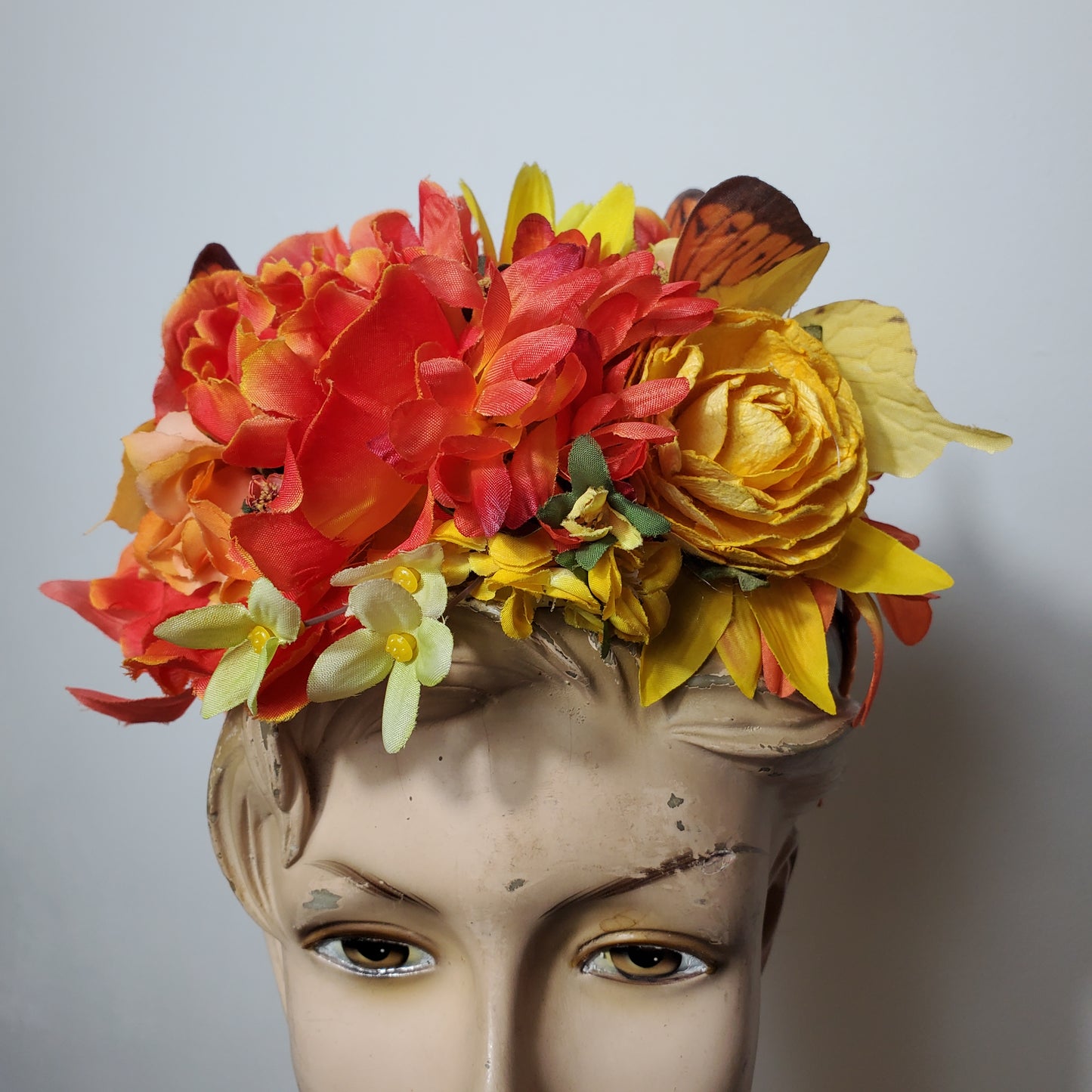 Couronne fleur - orange