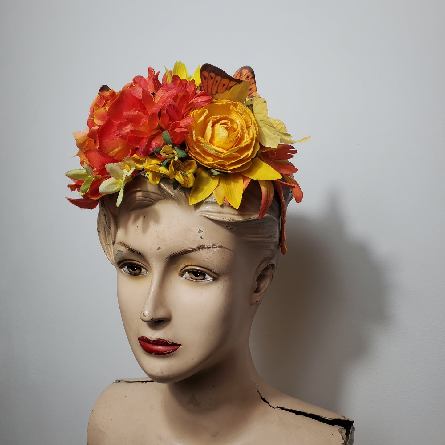 Couronne fleur - orange