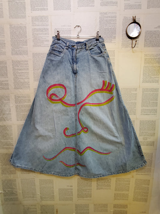 FACED JEANS SKIRT