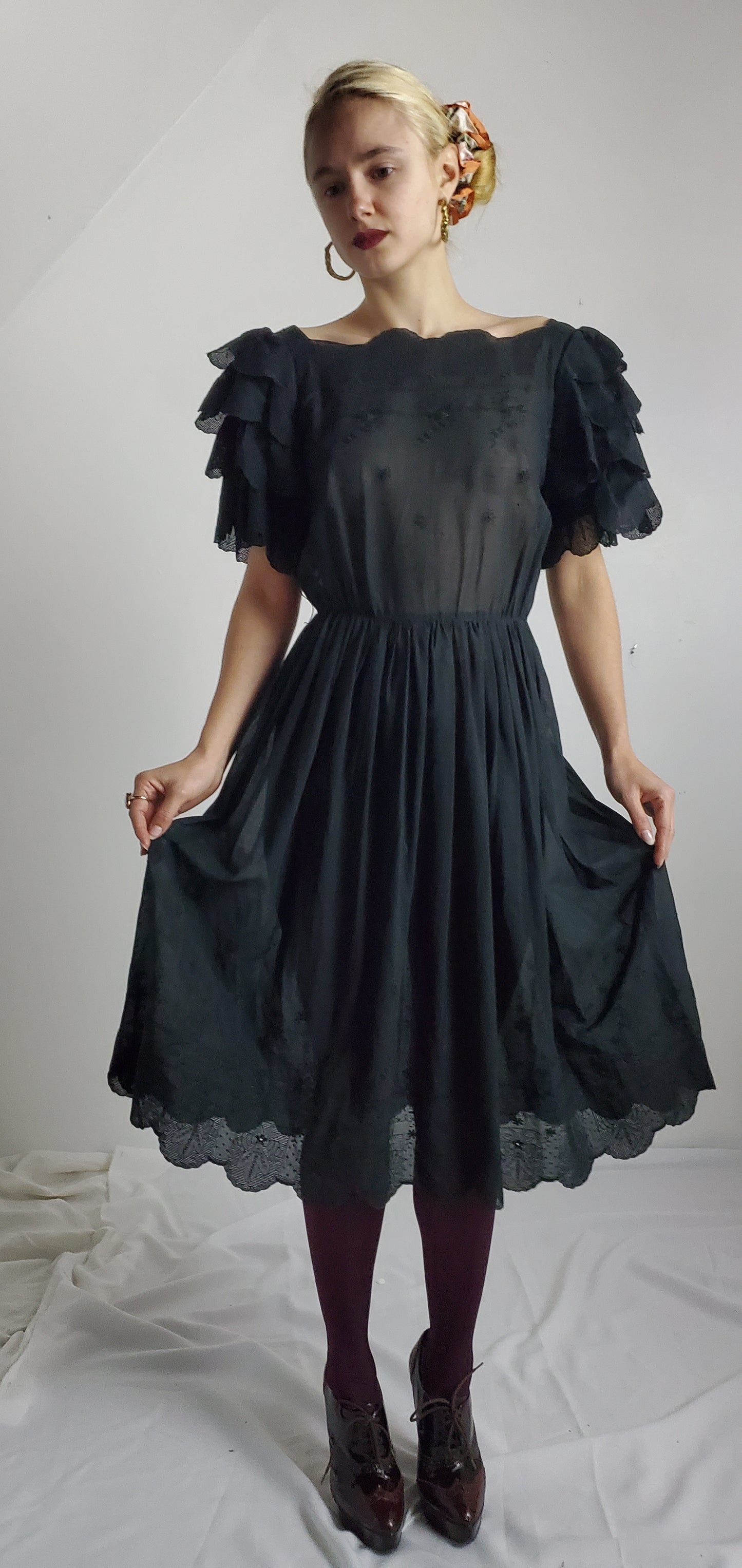 BLACK EMBROIDERED